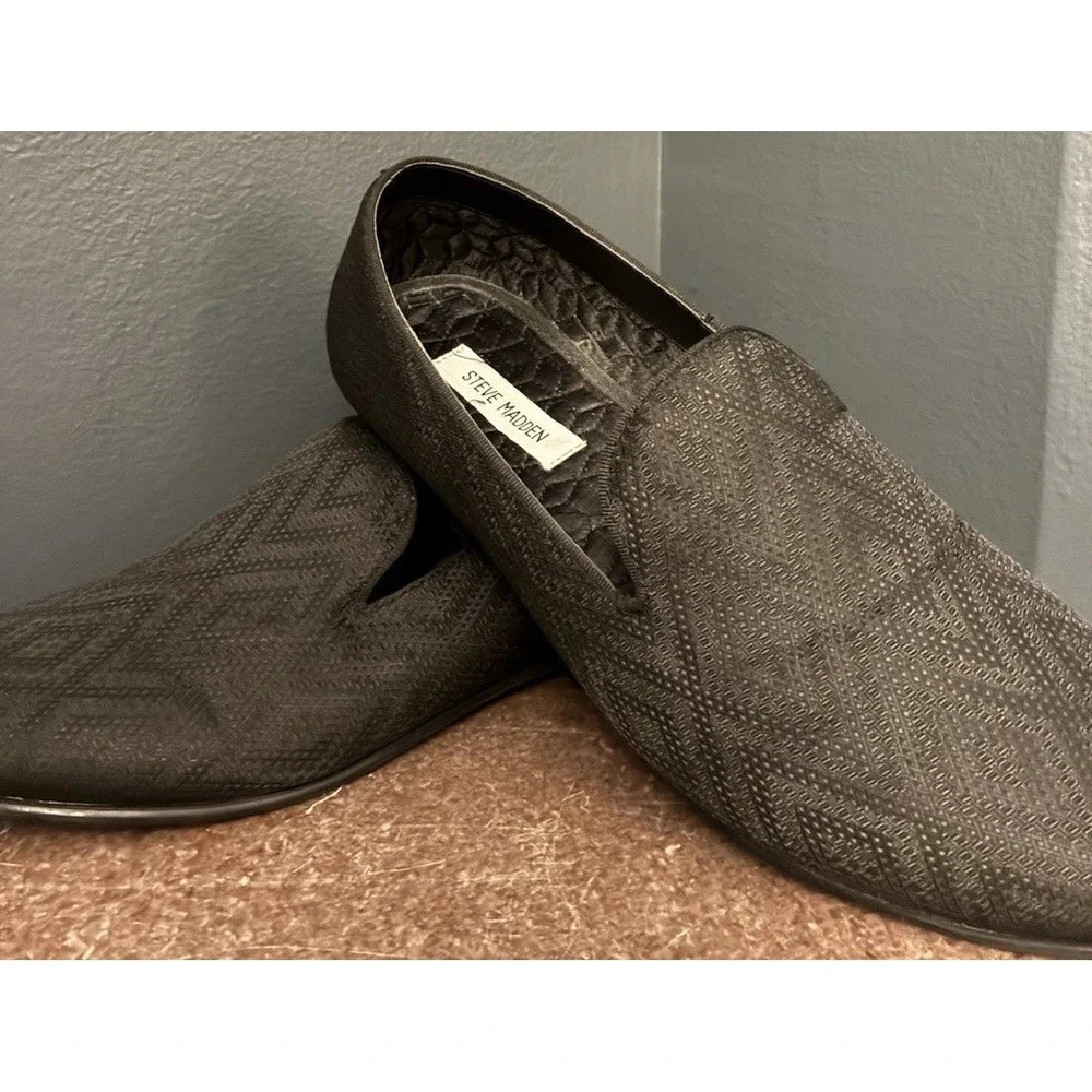 Steve Madden Men's Black Chevron Loafers‎ Size 11
